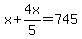 x%2B4x%2F5=745