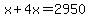 x%2B4x+=+2950