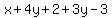 x%2B4y%2B2%2B3y-3