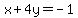 x%2B4y=-1