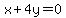 x%2B4y=0