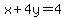 x%2B4y=4
