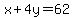 x%2B4y=62