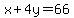x%2B4y=66