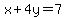 x%2B4y=7