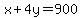 x%2B4y+=+900