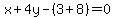 x%2B4y-%283%2B8%29=0