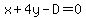 x%2B4y-D=0