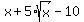 x%2B5%2Asqrt%28x%29-10