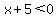 x%2B5%3C0