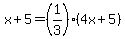 x%2B5=%281%2F3%29%284x%2B5%29