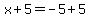 x%2B5=-5%2B5
