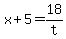 x%2B5=18%2Ft