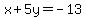 x%2B5y=-13