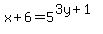 x%2B6=5%5E%283y%2B1%29