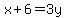 x%2B6+=+3y