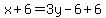 x%2B6+=+3y-6%2B6