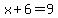 x%2B6+=+9