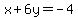 x%2B6y=-4