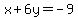 x%2B6y=-9