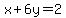 x%2B6y=2