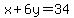 x%2B6y=34