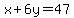 x%2B6y=47