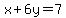 x%2B6y=7