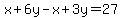 x%2B6y-x%2B3y=27
