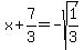 x%2B7%2F3=-sqrt%281%2F3%29