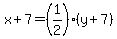 x%2B7=%281%2F2%29%28y%2B7%29