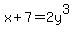 x%2B7=2y%5E3