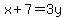 x%2B7=3y