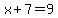 x%2B7+=+9