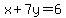 x%2B7y=6