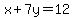 x%2B7y+=+12+