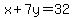 x%2B7y+=+32