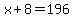 x%2B8=196