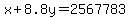 x%2B8.8y=2567783
