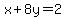 x%2B8y=2