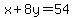 x%2B8y=54