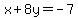 x%2B8y+=+-7