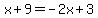 x%2B9=-2x%2B3