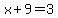 x%2B9=3