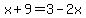 x%2B9=3-2x