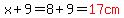 x%2B9=8%2B9=red%2817cm%29