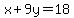 x%2B9y=18