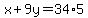 x%2B9y=34%2A5