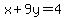 x%2B9y=4