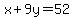 x%2B9y=52